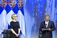 Eduskunnan puheenjohtaja Maria Lohela ja presidentti Sauli Niinistö. Kuva on vuodelta 2016.