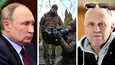 Ukrainan sotilaita perjantaina Žytomyrin kaupungin lähellä Ukrainassa. ”Putin voi olla epävakaa ja impulsiivinen, mutta ei hän hullu ole”, sanoo Martti J. Kari.