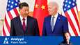 Jos Yhdysvaltain ja Kiinan suhteet kärjistyvät entisestään, kuuman kauppasodan seuraukset ovat Suomelle, viennistä elävälle avotaloudelle vakavat. Suurvaltojen presidentit Xi Jinping ja Joe Biden tapasivat marraskuussa 2022.