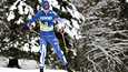 Niko Anttola lykki lylyä tasapainoisesti 15 kilometrin vapaan hiihtotavan  kisassa. 