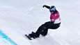 Matti Suur-Hamari laski hopealle Pekingin paralympialaisten banked slalomissa. Kuva aiemmin kisatusta lumilautacrossista.