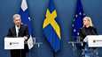 Presidentti Sauli Niinistö ja Ruotsin pääministeri Magdalena Andersson pitivät yhteisen tiedotustilaisuuden Ruotsissa tiistaina iltapäivällä. Tilaisuudessa he kertoivat, että Suomi ja Ruotsi jättävät Nato-hakemuksen huomenna keskiviikkona yhdessä.