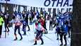 Näin Pirkan Hiihdon perinteisen tyylin täysmatkan hiihtäjät starttasivat vuonna 2022.