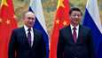 Ukrainassa sotaa käyvä Venäjä on pyytänyt Kiinalta myös ruoka-apua, kertoo uutiskanava CNN. Kuvassa Venäjän presidentti Vladimir Putin ja kiinan presidentti Xi Jinping helmikuussa 2022.