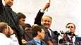 Venäjän presidentti Boris Jeltsin puhui kansalaisille Moskovassa elokuussa 1991 sen jälkeen, kun kommunistien vallankaappausyritys Neuvostoliiton hajoamisen estämiseksi oli epäonnistunut.