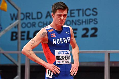 MM-hallikisojen hopeasija 1500 metrillä ei hymyilyttänyt nuorta norjalaisjuoksijaa Jakob Ingebrigtseniä.