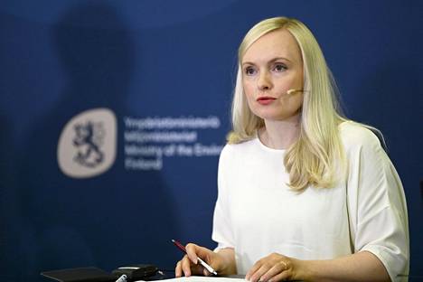 Ympäristö- ja ilmastoministeri Maria Ohisalo puhui Itämeren tilaa koskevassa ilmastokriisi- ja luontokatoinfossa Helsingissä 27. kesäkuuta 2022.