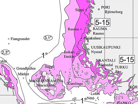 Jäätilanne sunnuntaina 6.1. Uutta jäätä on Selkämerellä jo hyvin pitkällä, ja koko Ahvenanmaakin on jäiden ympäröimä.