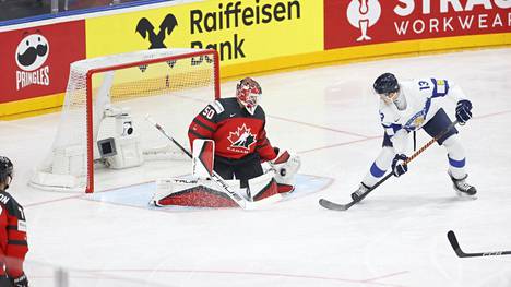 Jesse Puljujärvi vei Suomen 1–0-johtoon Kanadaa vastaan.