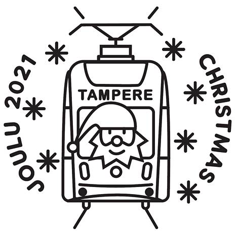 Ratikka-aiheisen joululeiman teki viime vuonna sastamalalainen graafikko Markku Yli-Erkkilä.