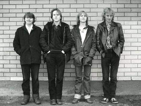 Hassisen kone tammikuussa 1981: Harri Kinnunen (vas.), Reijo Heiskanen, Jussi Kinnunen ja Ismo Alanko.