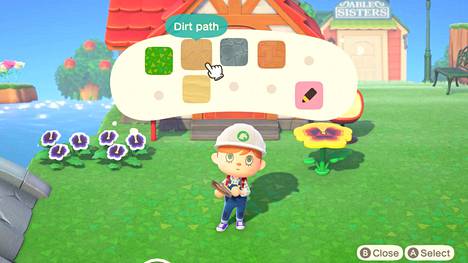 Animal Crossing: New Horizons -pelissä rakennetaan oma talo ja sen puutarha. 