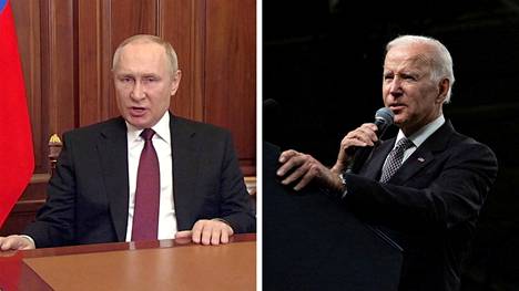 Yhdysvaltain presidentti Joe Biden (oik.) varoitti torstaina maailmaa ydintuhosta. Hänen mukaansa Venäjän presidentti Vladimir Putin (vas.) ”ei pilaile” uhatessaan käyttää ydinaseita.