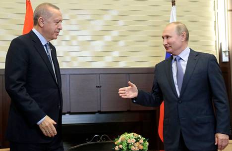 Arkistokuva Erdoganin ja Putinin tapaamisesta syksyllä 2019.