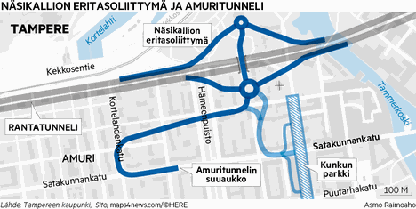 Tampereelle tulossa Amuritunneli – Maan alla kulkeva katu syöttää  liikennettä Rantatunnelista keskustaan - Pirkanmaa - Aamulehti