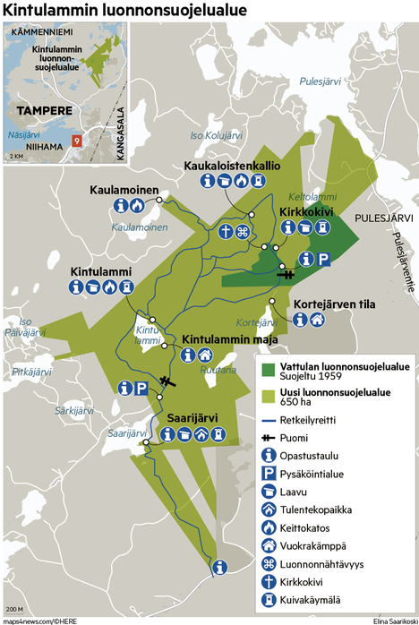 Satumetsää ja aihkimäntyjä vain kivenheiton päässä Keskustorilta –  Tampereen uusi luonnonsuojelualue valmistuu tänä vuonna - Uutiset -  Aamulehti