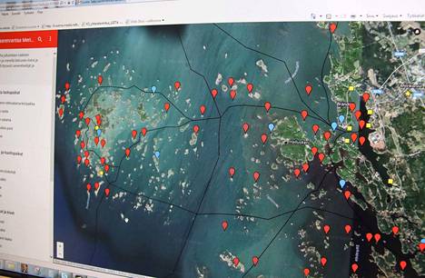 Merikarvian merivaelluskartta toimii Google Maps -sovelluksen avulla.