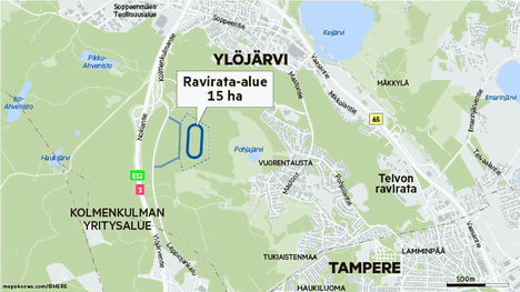 Kolmenkulma on Teivon raviradan uusi sijoituspaikka – nykyinen alue  asuinrakentamiseen - Pirkanmaa - Aamulehti