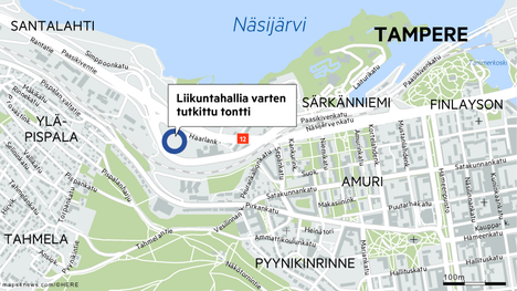 Ison liikuntahallin rakentaminen Santalahteen joutui vastatuuleen: Tontille  ei mahdu tarpeeksi parkkipaikkoja ja kulku olisi hankalaa – Olisi voinut  korvata Pyynikin palloiluhallin - Tampere - Aamulehti