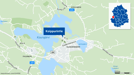 Tulipalo syttyi Koippurintiellä lähellä Suodenniemen keskustaa.
