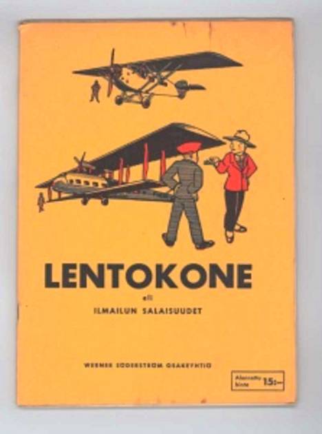 Vuonna 1931 julkaistusta Lentokone eli ilmailun salaisuudet -tietokirjasta on kirjahuutokaupassa tarjottu jo ennakkoon satoja euroja. Hinta saattaa huutokaupassa vielä nousta.