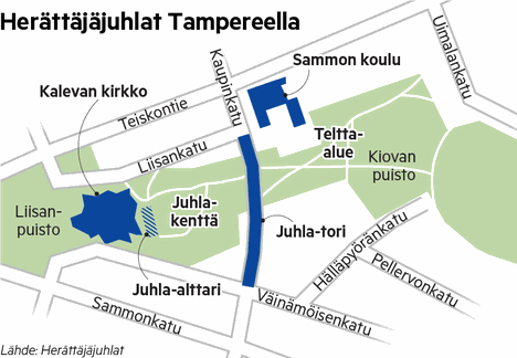 Tampereen Herättäjäjuhlat muuttavat liikennejärjestelyjä Kalevassa - Tampere  - Aamulehti