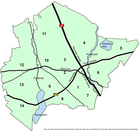 Osaatko sijoittaa kaupunginosat kartalle? Testaa paikallistuntemuksesi  Rannikkoseudun leikkimielisessä Raisio-visassa! - Elämänmeno - Rannikkoseutu
