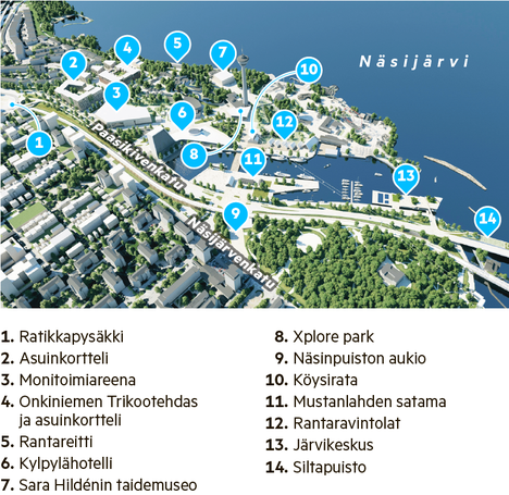Särkänniemen ja Onkiniemen valtava muutos alkaa lähivuosina: Tulossa yli  700 uutta asukasta, hotelli, monitoimihalli, Nääsaukeen torialue ja  Särkänsilta - Tampere - Aamulehti