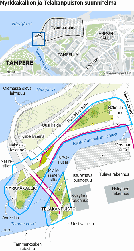 Tällaiset ovat Ranta-Tampellan Nyrkkäkallion ja Telakanpuiston  puistosuunnitelmat - Tampere - Aamulehti