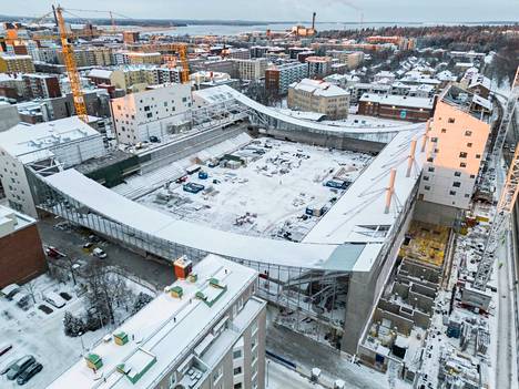 Aamulehti kuvasi rakentuvan Tampereen Tammelan stadionin ympäristöä ilmasta torstaina 5. joulukuuta. Ilmakuvat näyttävät, kuinka alue on muuttunut. 