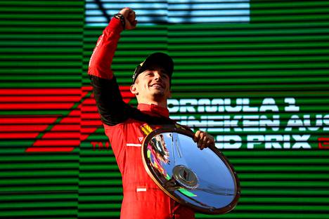 Charles Leclerc juhli Australian F1-kisan voittoa sunnuntaina.