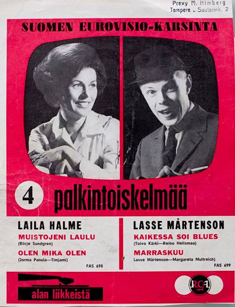 RCA-yhtiö julkaisi EP-levyn omien laulajiensa Laila Halmeen ja Lasse Mårtensonin euroviisuehdokkaista vuonna 1963.