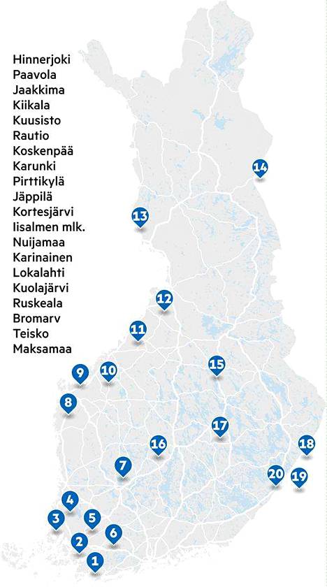 Nyt on testi, jonka vain harva suomalainen läpäisee – osaatko sijoittaa  nämä 20 kuntaa kartalle? - Kotimaa - Aamulehti