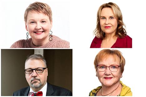 Nokialaisista ehdokkaista läpi menivät Arja Laitinen (ylhäällä vasemmalla), Anne Nyman, Jari Kinnunen ja Mervi Veijola.