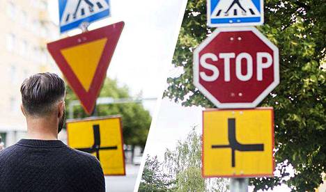 Voittaako stop-merkki vai kärkikolmio? Tampereen Satamakadulla arvotaan  joka kerta kumpi väistää - Kotimaa - Aamulehti