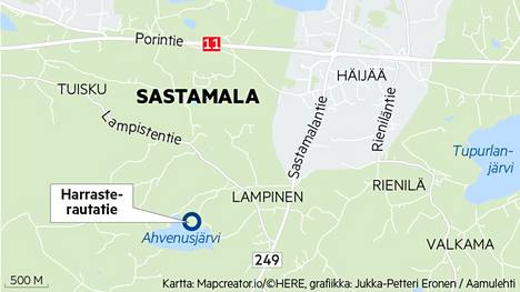 Harrasterautatie sijaitsee Ahvenusjärven lähistöllä Sastamalassa.