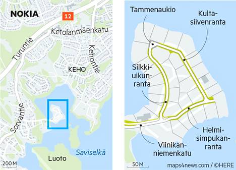 Tontteja myydään Nokian Viinikanniemestä kaikkiaan 30. Uuden asuinalueen tonttikatujen nimet on otettu eläinkunnasta. 