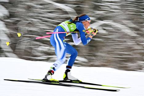 Kerttu Niskanen (oik.) oli parhaana suomalaisena yhdeksäs 10 kilometrin kisassa.