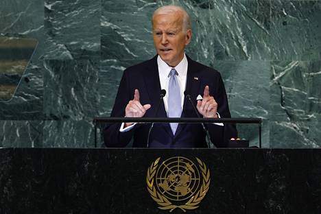 Yhdysvaltain presidentti Joe Biden puhui YK:n yleiskokouksessa New Yorkissa keskiviikkona.