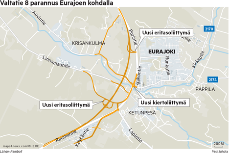 Valtatie 8:lle on suunnitteilla uusi linjaus Eurajoen keskustassa -  Satakunta - Satakunnan Kansa