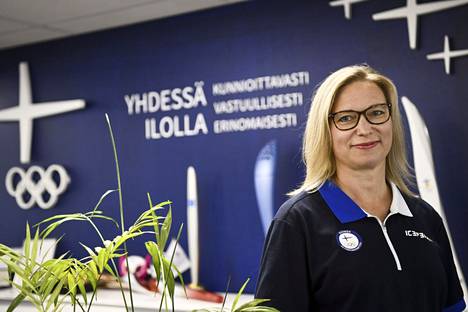 Tuore Olympiakomitean toimitusjohtaja Taina Susiluoto Helsingissä 8. elokuuta 2022. Susiluoto aloitti tehtävässään kesäkuun alussa.