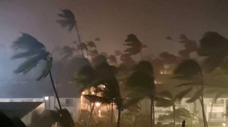 Hurrikaani Fiona koetteli palmujen kestävuuttä Dominikaanisen tasavallan Punta Canassa.