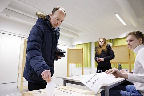 Jussi Halla-ahon (ps.) äänestyspaikka oli Helsinki.