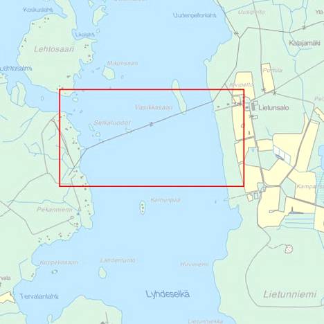 Kolhossa haetaan lupaa sähkökaapelin vetämiselle järvenpohjassa Pekanniemestä Lietunsaloon.