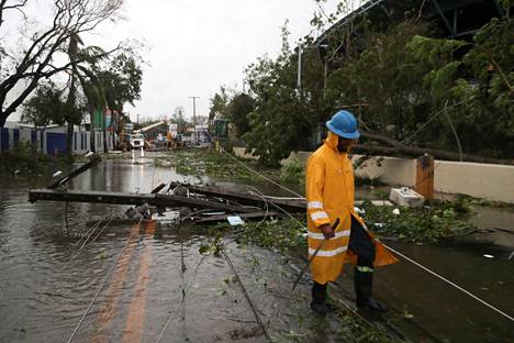 Hurrikaanin tuhoja Dominikaanisen tasavallan Higueyssa 19. syyskuuta.