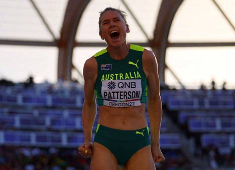 Australian Eleanor Pattersonin riemua naisten korkeushypyssä.