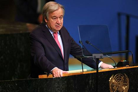 YK:n pääsihteeri Antonio Guterres YK:n päämajassa New Yorkissa syyskuun 20. päivänä.