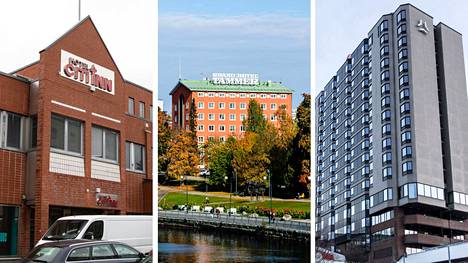 Tampereen hotellien kesäviikonloppuja varataan nyt jo kuukausia etukäteen. Kuvassa ovat itsepalveluhotelli Citi Inn, perinteikäs Tammer sekä uudistettu hotelli Ilves.
