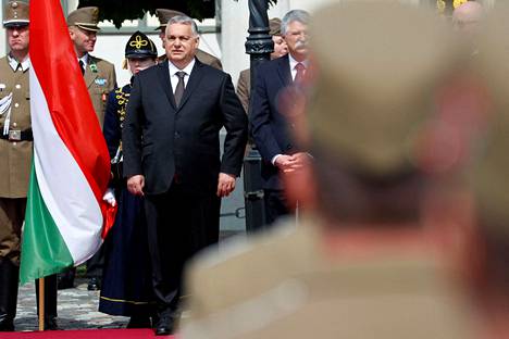 Viktor Orbán Budapestissa paavin vierailun aikana 28. huhtikuuta.