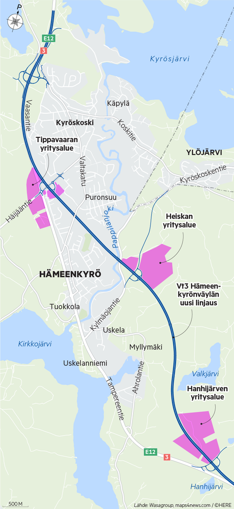 Hämeenkyrö - uusia yritysalueita vt 3:n varteen - Pirkanmaa - Aamulehti